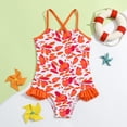 thumbnail image 2 of TBWNWG Girls Ruffle Triangle Bikini Set Cute Fresh Spring and Summer Swimwear for Toddler,Size 4-5 Years, 2 of 9