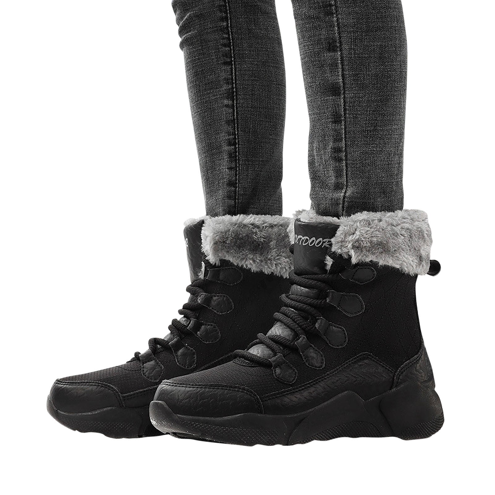 Bottes d'Automne Femmes Hiver Extérieur Neige Chaussures pour Femmes Peluche Épaisses Isolation Coton Imperméables Tourisme Rural Ski Chaussures Filles Chaussures en Liquidation