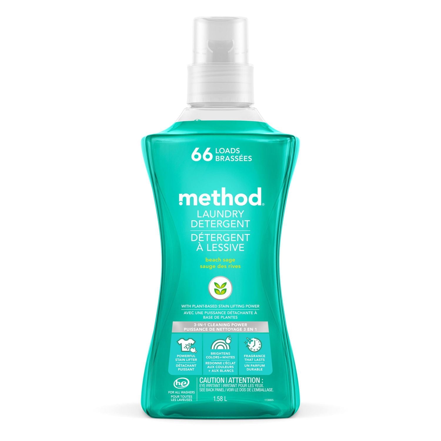 Method Laundry Detergent, Beach Sage, 1.56L, 66 Loads