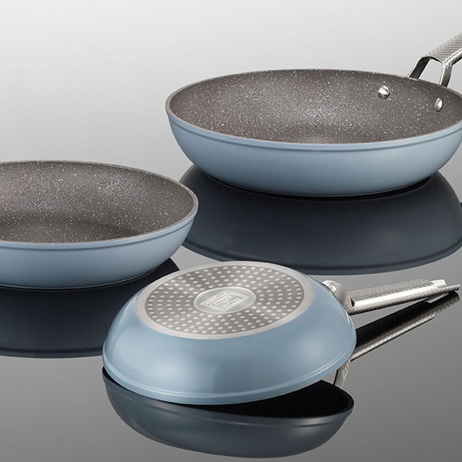 Starfrit The Rock WAVE Poêle 30cm (12"), Antiadhésive Sans PFOA, Compatible Induction, Résistante Aux Rayures, Va au Four & Lave-Vaisselle, Base Aluminium Épaisse
