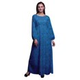thumbnail image 1 of Bimba Robe Maxi d'Été Décontractée pour Femmes en Georgette Mousse à Imprimé de Feuilles de Cari, Longue, Taille Élastique - Moyen, 1 of 5