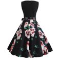 thumbnail image 5 of SMihono Robes Bohèmes d'Été pour Femmes Grande Taille Mode Vintage Imprimé Col en V Sans Manches Robe Aguichant Évasée, 5 of 5