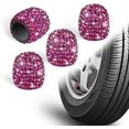 thumbnail image 2 of Valve Stem Caps, 4 Pack Handmade Crystal Rhinestone Universal Car Tire Valve Caps Chrome,Attractive Dustproof Bling Car Accessories(Rose), 2 of 7