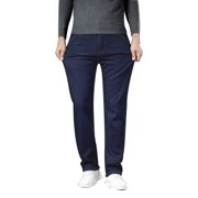 Ediodpoh Men's Stylish Winter Slim Fit Jeans for Outdoor Activities Fashionable Velvet Material for Casual Wear and Adventure Men Pants Blue 40