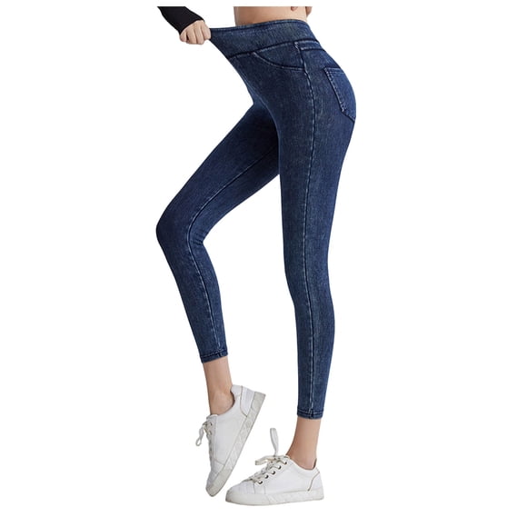 Gubotare Jean Leggings for Women Women's Ultra Comfort with Flex Motion High Rise Skinny Jean (Dark Gray,Size XXXL)