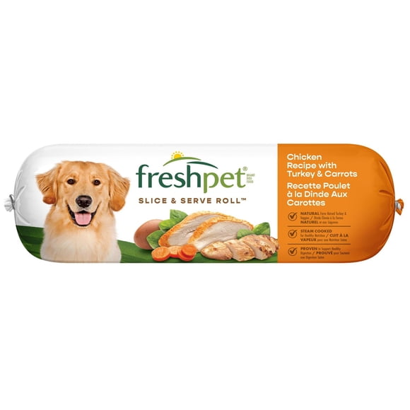 Freshpet Fresh Dog Food, Chunky Chicken & Turkey Recipe, Slice & Serve 0.68kg