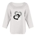 thumbnail image 4 of CEHVOM T-shirt à Manches Longues pour Femme, Col Rond, Imprimé, Ample, Décontracté, Mode, Automne, 4 of 5