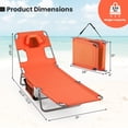 thumbnail image 2 of Gymax 2PCS Tanning ChairFolding Beach Lounge Chair w/5-Position Adjustable Backrest Orange, 2 of 7