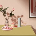 thumbnail image 4 of HHBEAUTY Rectangle Vinyl Tablecloth, Waterproof Spillproof Plastic Backed Table Cloth, Wipe Clean Table Cover for Dining, Buffet Parties and Camping (Gold, 54" x 72"), 4 of 7
