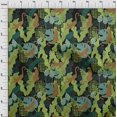 thumbnail image 3 of oneOone Velvet Light Green Fabric Tropical Leaves & Leopard Craft Projects Decor Fabric Printed By The Yard 58 Inch Wide, 3 of 5