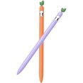 thumbnail image 1 of Étui iPencil (Lot de 2) Housse Design Fruit Mignon Silicone Souple Housse de Protection Accessoires Compatible avec iPad Pencil 1st Generation - Carotte / Raisin, 1 of 7