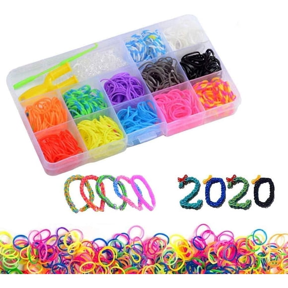 450 Pieces Loom Bands Loom Bands Kit, Colorful Loom Bands, Looms for Bracelets DIY Rubber Bands Looms Bands Set Storage Box, Bracelet Necklace Knitting Tool Kids Toy