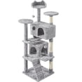 thumbnail image 1 of Yaheetech 62.5"H Cat Tree Tower with 3 Scratching Posts, Light Gray, 1 of 7