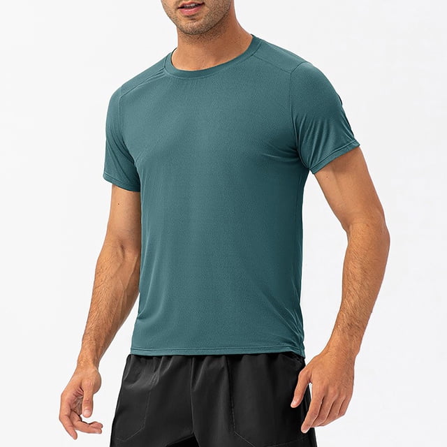 DPTALR Combinaison de Course Décontractée pour Hommes Printemps Absorbant la Sueur Respirant Entraînement Physique Manches Courtes Col Rond Haut/chemise