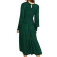 thumbnail image 3 of LUXUR Robes Maxi à Manches Longues pour Femmes Décontractées Soirée Robe Ligne A Vert Noirâtre m, 3 of 3