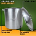 thumbnail image 4 of Martin Large Aluminum Stock Pot - 42 Quart (40L) Stockpot with Lid; Heavy-Duty Cookware for Commercial Kitchens and Outdoor Cooking, 4 of 6