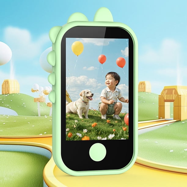 Smartphone Enfant – Téléphone Jouet 2,8 Pouces Avec Double Caméra, 32 Go, 800 MAh – Jeux éducatifs, MP3, Réveil – Coque Silicone – Dès 3 Ans – Cadeau Filles Et Garçons 3-12 Ans
