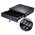 thumbnail image 1 of Boîte Tiroir-Caisse Électronique Robuste Rangement 5 Billets 5 Plateaux à Pièces Prise en Charge de l'Entrée de Chèques Ouverture Automatique Manuelle Verrouillage par Clé RJ11 pour Imprimante Epson Star POS Caisse Enregistreuse - Plateau à Pièces Réglable Mobile, 1 of 7