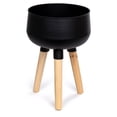 thumbnail image 3 of Truu Design Large Decorative Metal Planters with Wooden Leg, 3 of 7