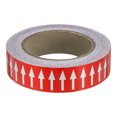 thumbnail image 1 of Unique Bargains Directional Flow Arrow Tape 1-3/16'x65', Adhesive Pipe Identification Marking Stickers, White on Red, 1 of 5