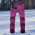 thumbnail image 3 of Milaget Pantalon de Ski Femme Coquille Souple Épais pour Voyage Randonnée Rouge, 3 of 9