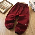 thumbnail image 2 of Lenpel Pantalon Cargo Décontracté pour Garçons, Taille Élastique, à Enfiler, Bas Resserré, Pantalon de Randonnée Extérieur, Joggers Amples pour Enfants (Rouge, 8-9 Ans), 2 of 3