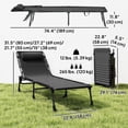 thumbnail image 3 of Outsunny Chaise Longue de Plage Portative - Ensemble de 1, Noire, 3 of 10