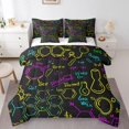 thumbnail image 1 of Chemical Equation Twin Comforter Set,7 Pieces Soft Microfiber Science Students Chemistry Comforters with Fitted Sheet,Flat Sheet,2 Pillow Shams,and 2 Pillowcases- Molecular Formula Bedding Sets, 1 of 5