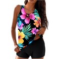 thumbnail image 1 of FAVIPT Women's Floral Tummy Control Swimwear Modest Two Piece Tankini Set Blouson Boyshorts Bathing Suit Multicolor,M, 1 of 6