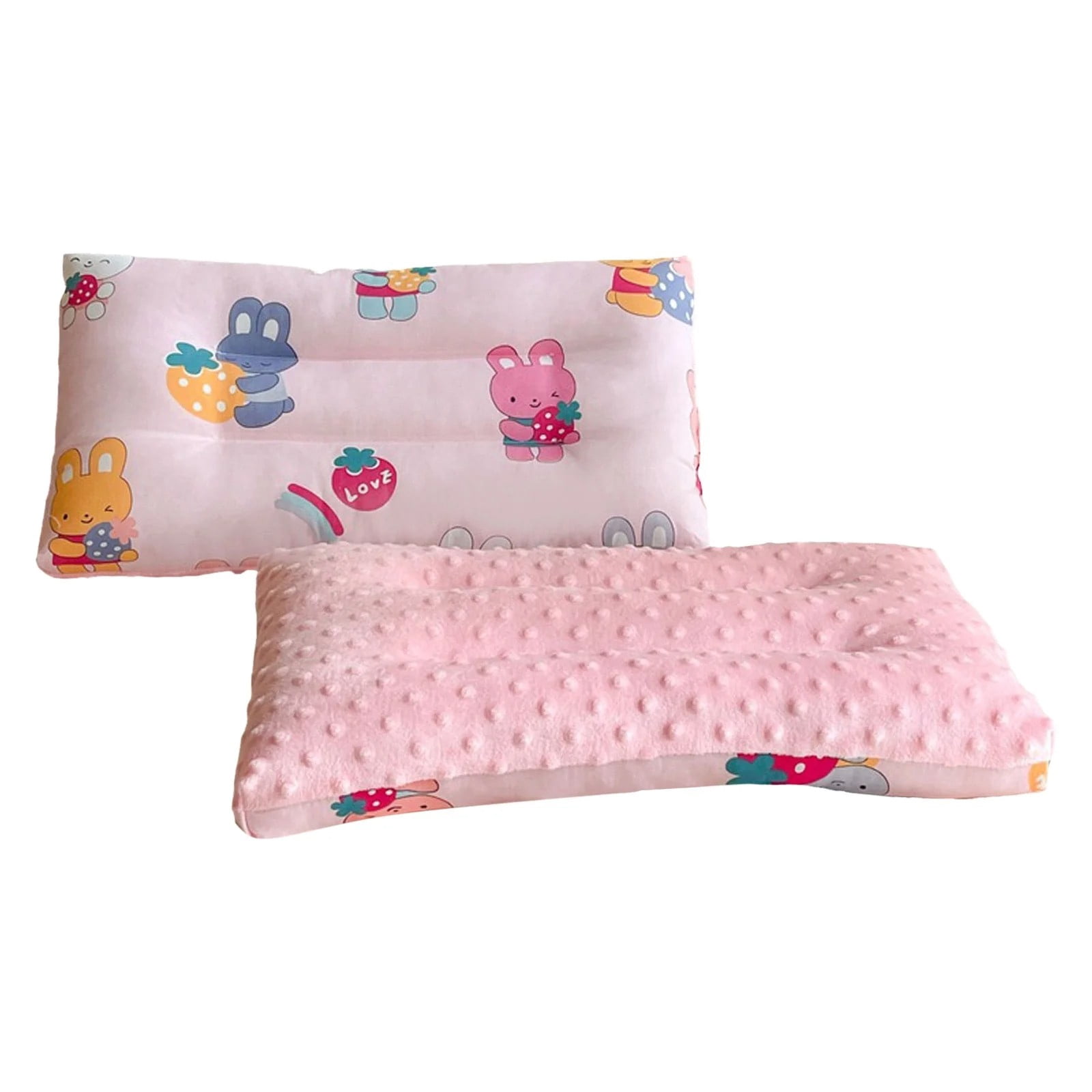 Souew Bed Pillows For Sleeping Soft And Supportive Toddler Pillow Doublesided Breathable Soft Cotton & Minky Dot Fabric Kids Pillow Cute Small Pillow Machine Washable