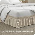thumbnail image 2 of Bare Home Adjustable Wrap Around Bed Skirt - 15 Inch Drop - Easy Fit - Ruffle Pleats - California King, Sand, 2 of 6