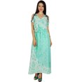 thumbnail image 2 of Bimba Robe Longue Maxi Décontractée pour Femmes à Épaules Dénudées avec Taille à Cordon Boho Chic Vêtements d'Été, 2 of 9