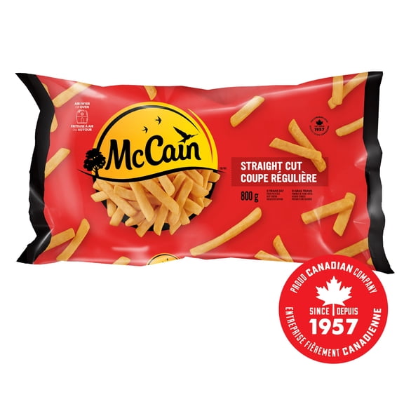 Frites à coupe régulière McCainᴹᴰ, Fabriqué au Canada à partir d'ingrédients canadiens et importés 800g