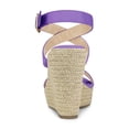 thumbnail image 2 of BLISSFUL STEP Chaussures pour Femmes Sandales Espadrilles à Talon Compensé Slingback à Brides Croisées Violet 6, 2 of 7
