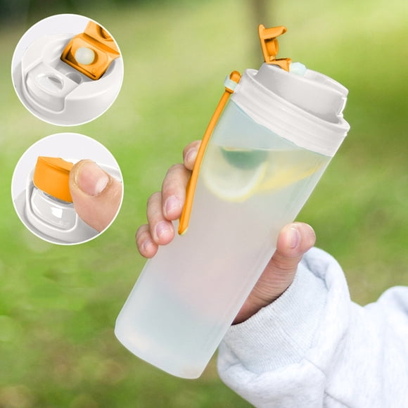 Sports Water Bottle, EDHITNR Large Capacity 550ml Portable Shaker Cup, Leak-Proof BPA-Free Plastic Protein Shaker with Measurement Marks for Gym Outdoor, White