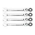 thumbnail image 2 of Swivel Head Ratchet Set, 4Pcs Swivel Head Ratchet Wrenches, Flexible Double End Ratcheting Wrench For Professional Mechanics, 2 of 8