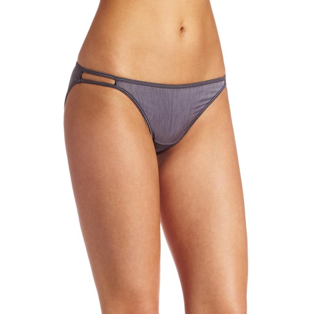 Vanity Fair Femmes Body Shine Illumination String Bikini, 8, Steele violet