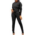 thumbnail image 1 of Yuyuzo Ensemble d'Entraînement 2 Pcs pour Femmes Chandails à Manches Longues à Col Ras du Cou avec Pantalons Joggers Survêtements Ensembles de Sport, 1 of 7