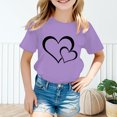 thumbnail image 1 of WEAIXIMIUNG Hauts pour Ado Fille Hiver Fille Mignonne Graphique Col Rond Manches Courtes Tee Été Décontracté T-Shirt 120, 1 of 6