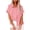 Pink, variant on women cotton linen casual short sleeve shirt blouse button down tops front pocket tshirt lightweight summer cardigan