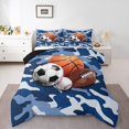 thumbnail image 1 of Erosebridal Ensemble de Literie de Basketball Football Grand, Couette Camouflage Bleu, Réversible, 1 of 7