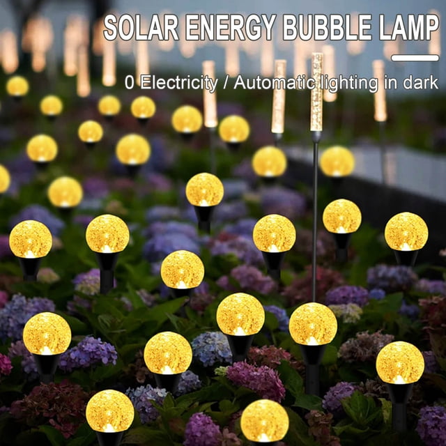 RKSTN Outdoor Lights 1 Drag 10 LED Solar Lamp Solar Garden Lights Warm Lamp RGB Color Changing Lamp For Lawn/Yard/Walkway/Patio Decor Outdoor Garden Lights
