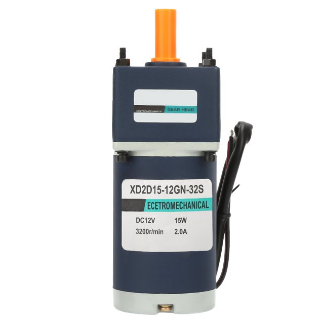 DC 12V 15W Permanent Magnet Reduction Gear Motor 8mm Shaft Adjustable Speed CW/CCW (17RPM)