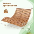 thumbnail image 3 of Costway Chaise Longue Double d'Extérieur pour 2 avec Dossier Haut, Siège à Lattes et Butée pour Patio, 3 of 10