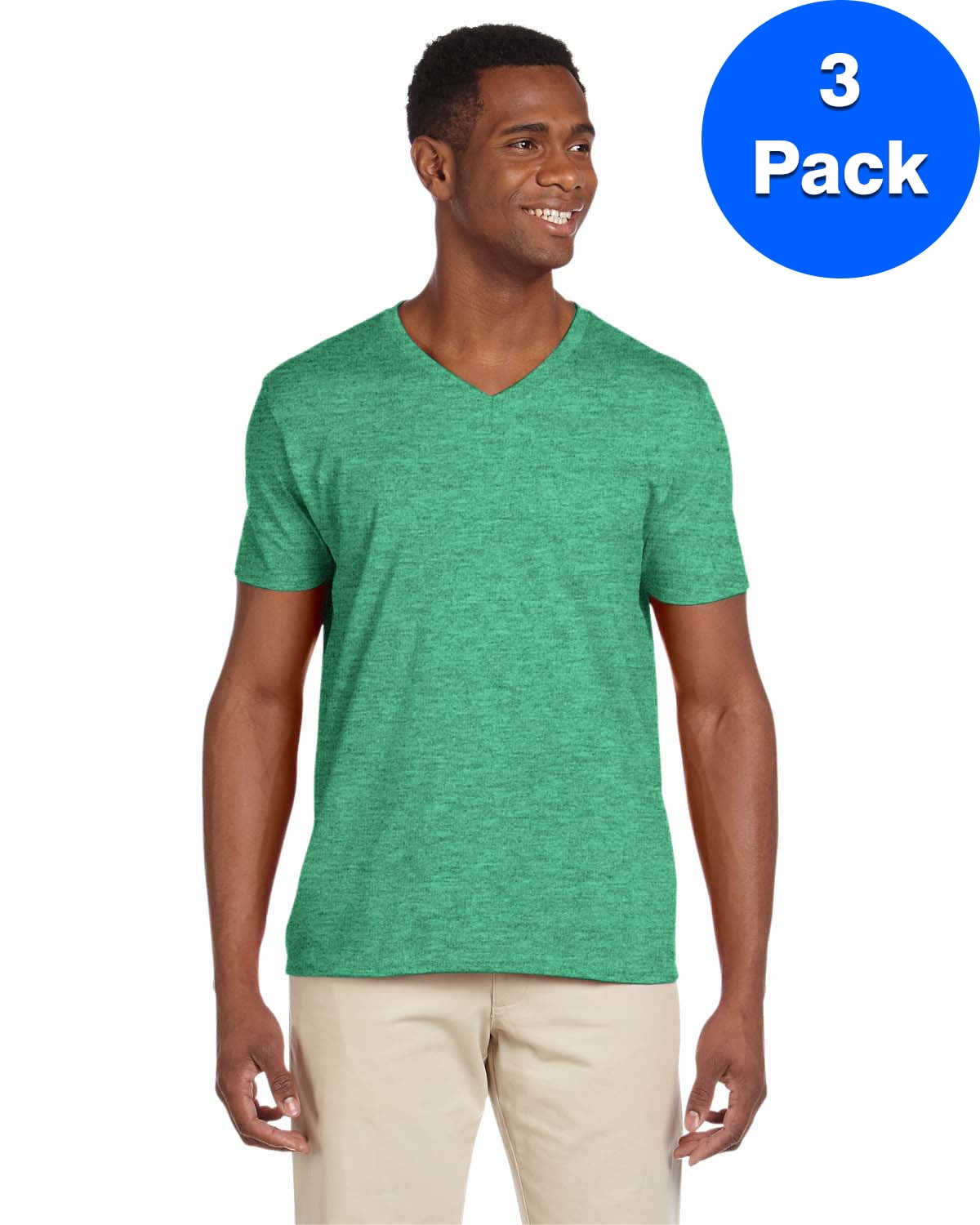 Gildan T-Shirt à Col en V Softstyle pour Hommes - G64V (Lot de 3)