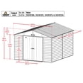 thumbnail image 3 of Arrow Select 10 x 12 x 8 ft Charcoal Steel Storage Shed, 3 of 8