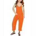 thumbnail image 1 of Full Length Pants Overalls, Girls Casual Jumpsuits Sleeveless Summer Rompers Long Pants With Pockets For 5-14 Years, 1 of 6