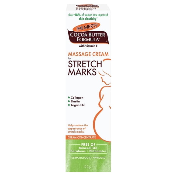 Palmer's® Cocoa Butter Formula® Massage Cream for Stretch Marks and Pregnancy Skin Care. Helps visibly improve skin elasticity and reduce the appearance of stretch marks