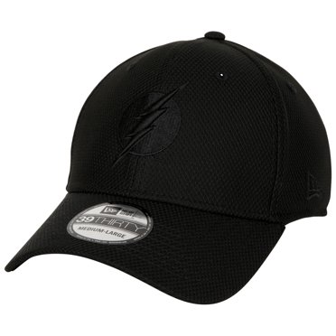 The Flash Logo Noir sur Coloris Noir Nouvelle Ère 39Thirty Chapeau Ajusté-Grand/très Grand