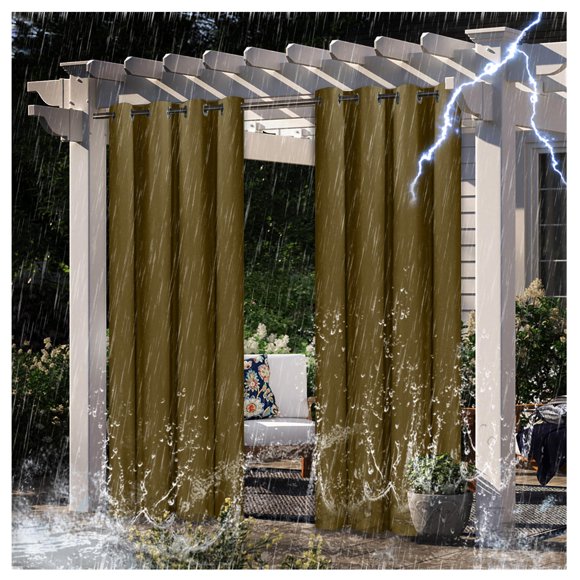Cocomy Rideau d'Extérieur - Rideau de Véranda pour Déco de Jardin, Rideaux Résistants à la Chaleur, Isolés Thermiquement, Imperméables, Occultants pour Maison, Patio, Pelouse, Pergola